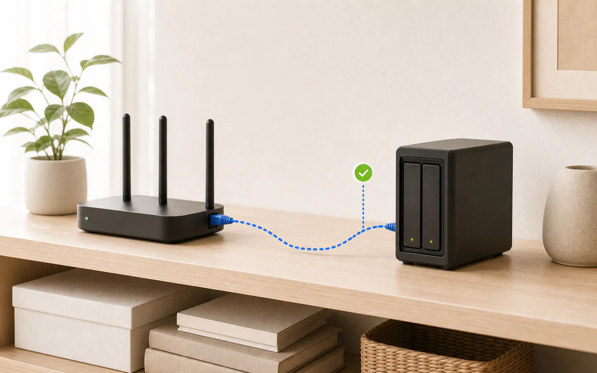 LAN内の機器・有線接続を表す診断イメージ