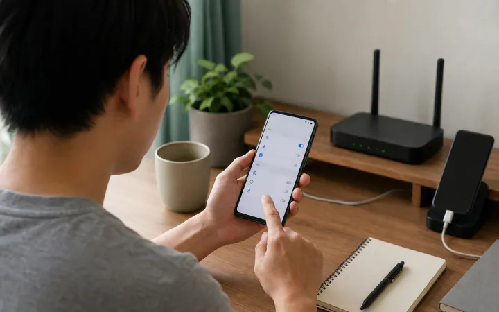 AndroidがWi-Fiにつながらない｜認証、IP取得エラー別の対処法を表す診断イメージ