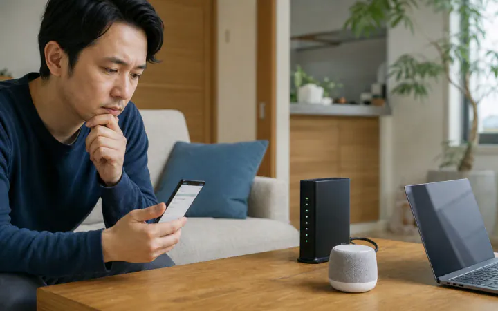 同じWi-Fiなのに機器が見つからない|プリンター・NAS・家電を診断を表す診断イメージ