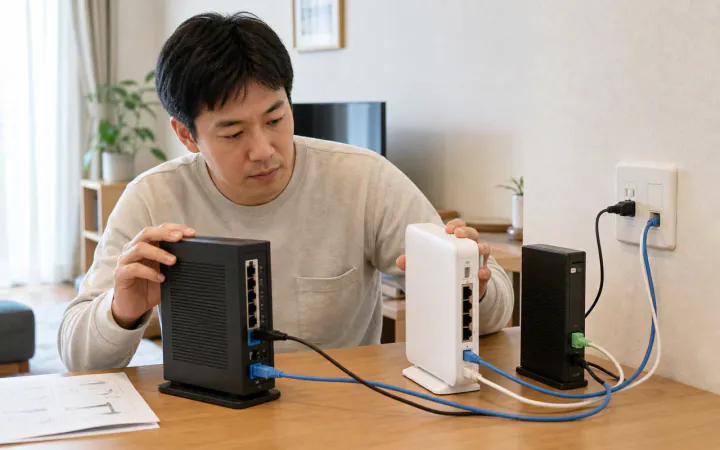 ルーター買い替え後にWi-Fiがつながらない原因と設定確認順のイラスト