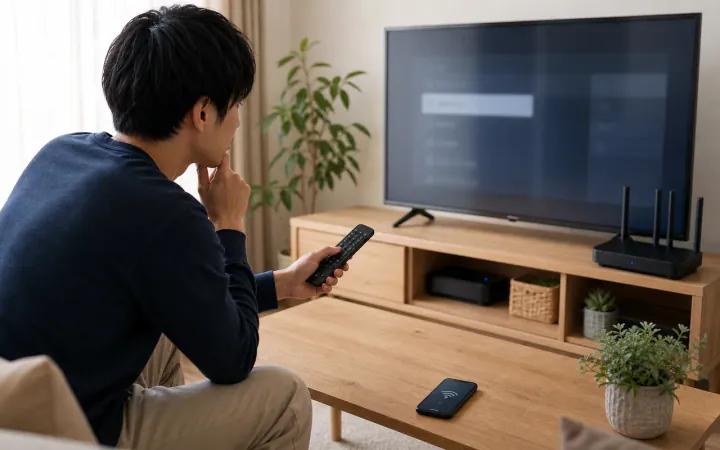 テレビだけWi-Fiにつながらない原因|画面の表示に合わせた確認手順のイラスト