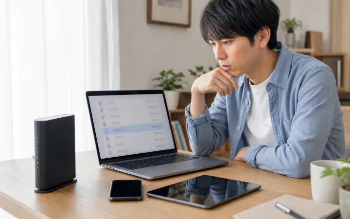 Wi-Fiに知らない端末がある?ランダムMACと不正接続の見分け方のイラスト