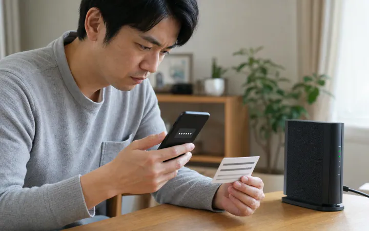 Wi-Fiのパスワードが合っているのに接続できない原因と確認順のイラスト